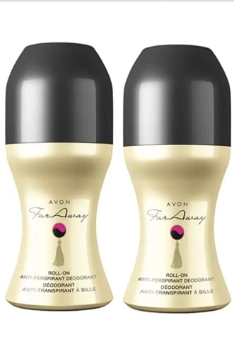 AVON Far Away Roll-On Anti-Perspirant Deodorant for Men & Women - Pack of 2 (Bonus Size) - Clinical Strength, Long Lasti