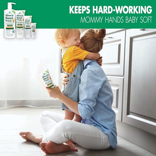 Miracle of Aloe Miracle Hand Repair Cream 1 oz Healing Aloe Vera Lotion for Dry, Cracked Hands - Moisturizes, Softens, a